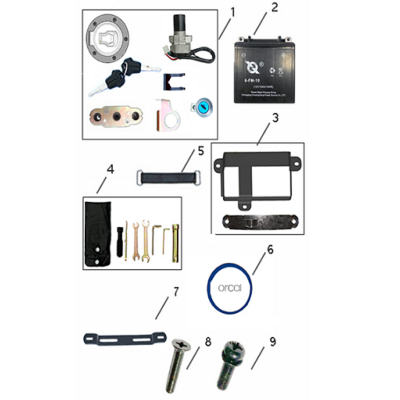 SUPPORT BATTERIE ORCAL 125 SK01 EURO4