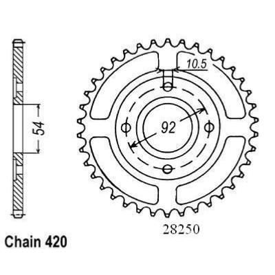 Couronne Tzr50 / 50power 2004 - 420 - 47 Dents - Similaire JTR1078