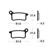 Plaquettes de frein TECNIUM MX/Quad métal fritté TC65 SX 65/85/105