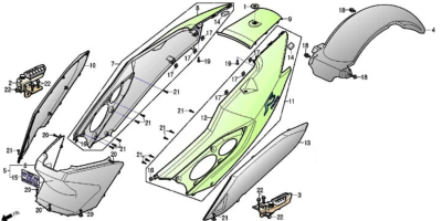 Coque arrière 125 S3 TOURING EURO4 