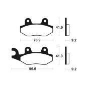 Plaquettes de frein TECNIUM Scooter organique - ME213